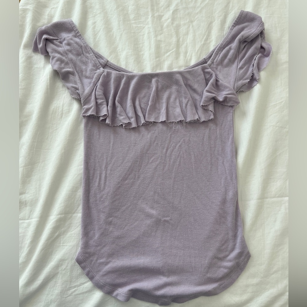 Free People‎ Lilac Ruffle Blouse